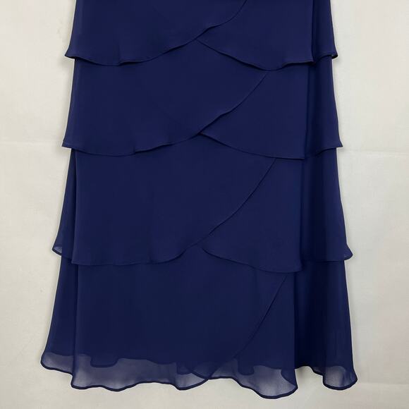 Alex Evenings Chiffon Ruffle Party Cocktail Dress Size 10 - Picture 4 of 8